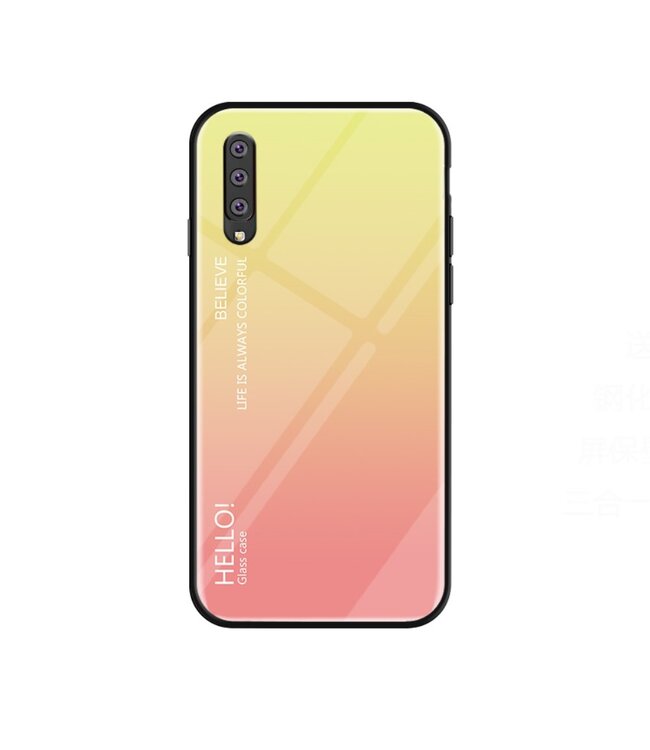 Geel / Roze Gradient Hybrid Hoesje voor de Samsung Galaxy A50 / A30s