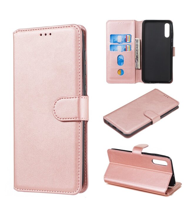 Rosegoud Modern Bookcase Hoesje voor de Samsung Galaxy A50 / A30s