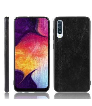 Zwart Faux Lederen Hoesje Samsung Galaxy A50 / A30s