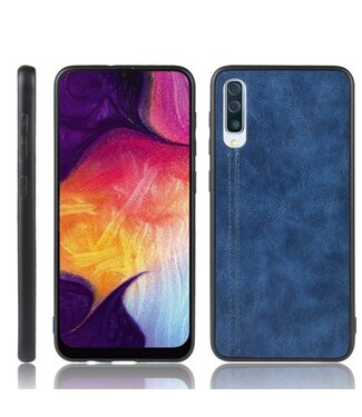 Blauw Faux Lederen Hoesje Samsung Galaxy A50 / A30s