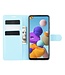 Blauw Litchee Bookcase Hoesje voor de Samsung Galaxy A21s