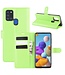 Groen Litchee Bookcase Hoesje voor de Samsung Galaxy A21s