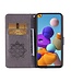 Grijs Owl Diamonds Bookcase Hoesje voor de Samsung Galaxy A21s