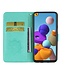 Turquoise Uil Bookcase Hoesje voor de Samsung Galaxy A21s