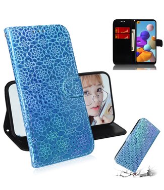 Blauw Bookcase Hoesje Samsung Galaxy A21s