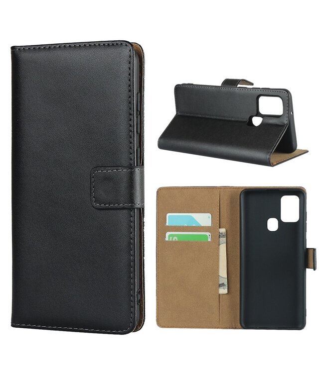 Zwart Wallet Bookcase Hoesje voor de Samsung Galaxy A21s