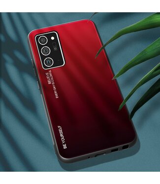 Rood / Zwart Gradient Hybrid Hoesje Samsung Galaxy A21s