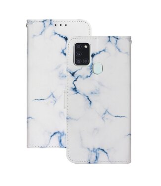 Wit Marmer Bookcase Hoesje Samsung Galaxy A21s