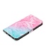 Roze / Blauw Marmer Bookcase Hoesje voor de Samsung Galaxy A21s
