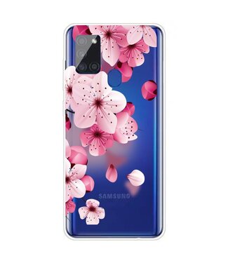 Roze Bloemen TPU Hoesje Samsung Galaxy A21s