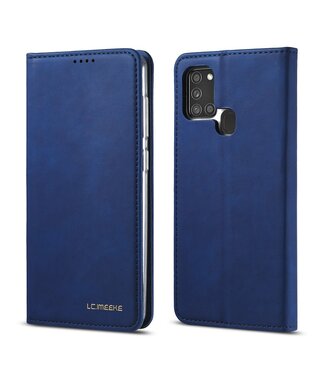 Blauw Wallet Bookcase Hoesje Samsung Galaxy A21s