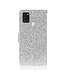 Zilver Glitter Bookcase Hoesje voor de Samsung Galaxy A21s