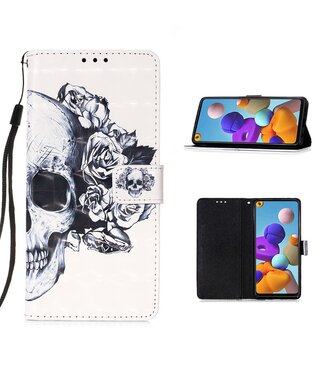 Skull Bookcase Hoesje Samsung Galaxy A21s