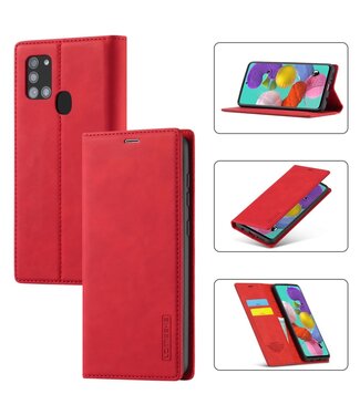 Rood Wallet Bookcase Hoesje Samsung Galaxy A21s