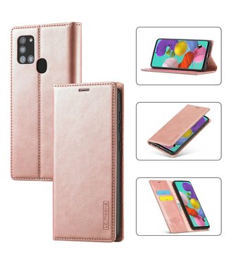 Rosegoud Wallet Bookcase Hoesje Samsung Galaxy A21s