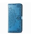 Blauw Mandala Bloem Bookcase Hoesje voor de Samsung Galaxy A21s