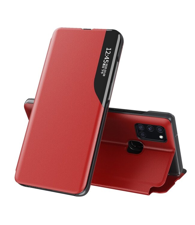 Rood Venster Bookcase Hoesje voor de Samsung Galaxy A21s