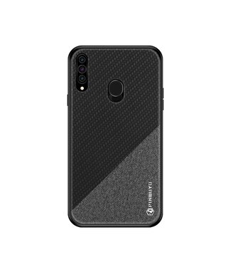 Zwart / Grijs Faux Lederen Hoesje Samsung Galaxy A20s