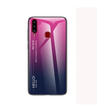 Fuchsia / Blauw Gradient Hybrid Hoesje Samsung Galaxy A20s