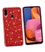 Rood Glitter Hybrid Hoesje voor de Samsung Galaxy A20s