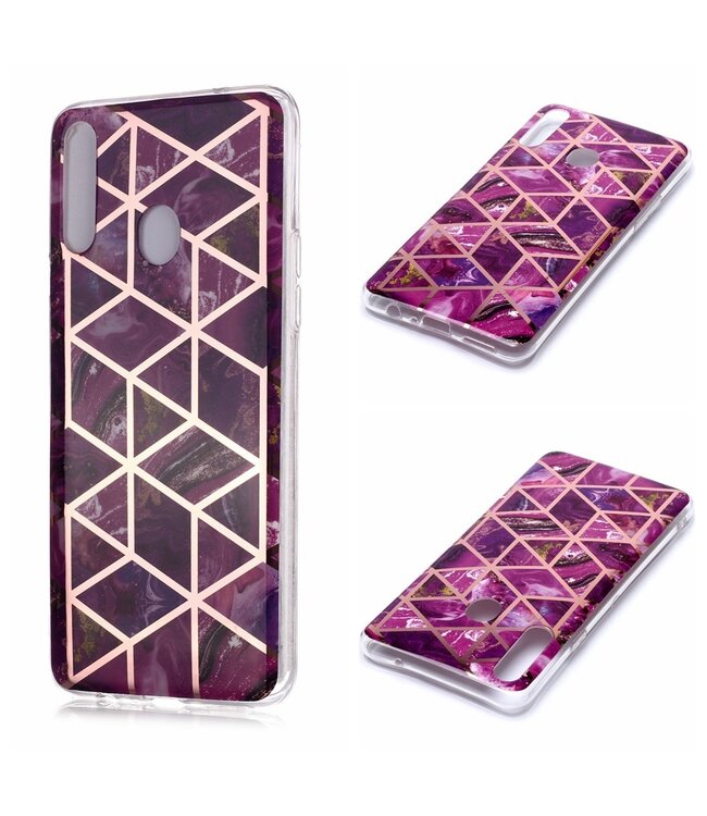 Fuchsia Marmer TPU Hoesje voor de Samsung Galaxy A20s