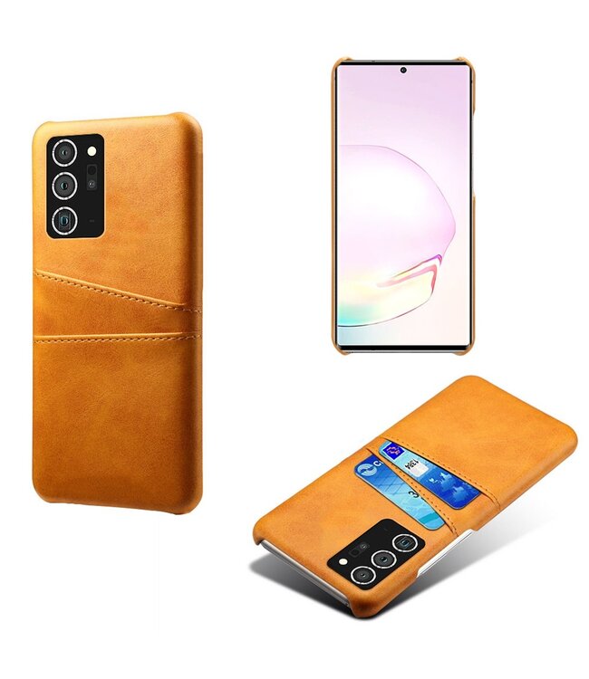 KSQ Oranje Pasjeshouder Faux Lederen Hoesje voor de Samsung Galaxy Note 20