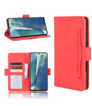 Rood Pasjeshouder Bookcase Hoesje Samsung Galaxy Note 20