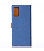 Lichtblauw Stoffen Bookcase Hoesje voor de Samsung Galaxy Note 20