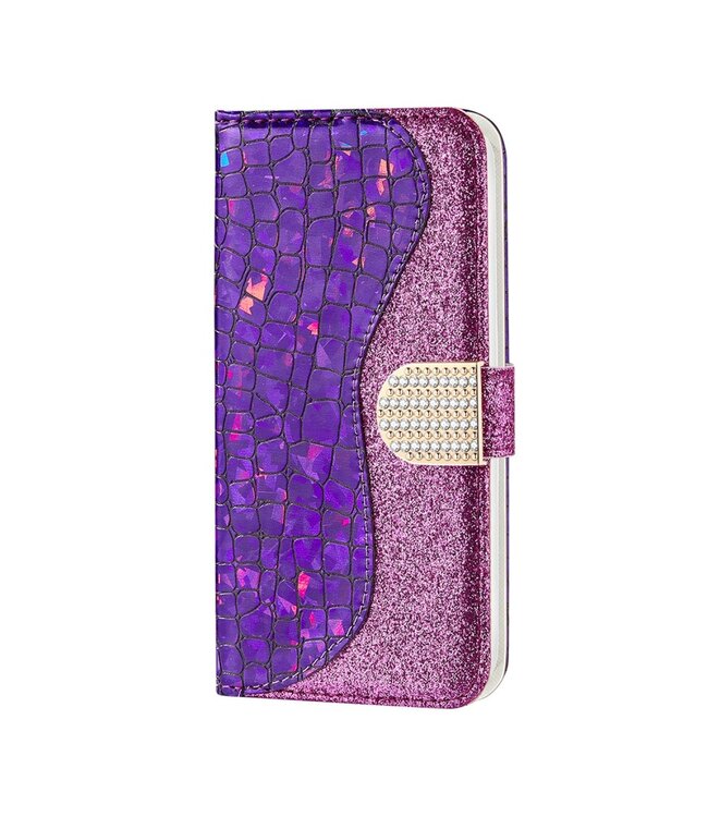 Paars Bling Bling Bookcase Hoesje voor de Samsung Galaxy Note 20