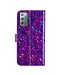 Paars Bling Bling Bookcase Hoesje voor de Samsung Galaxy Note 20