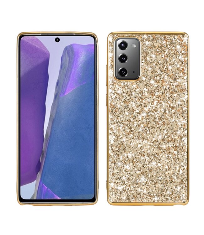 Goud Glitter Hybrid Hoesje voor de Samsung Galaxy Note 20