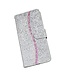 Zilver Glitter Bookcase Hoesje voor de Samsung Galaxy Note 20