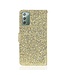 Goud Glitter Bookcase Hoesje voor de Samsung Galaxy Note 20