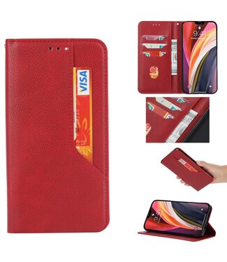 Rood Pasjeshouder Bookcase Hoesje Samsung Galaxy Note 20