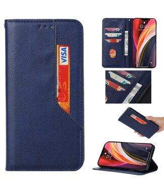 Blauw Pasjeshouder Bookcase Hoesje Samsung Galaxy Note 20