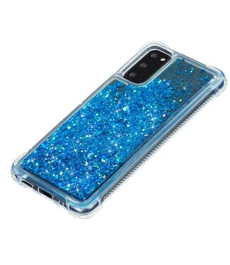 Blauw Glitter TPU Hoesje Samsung Galaxy Note 20