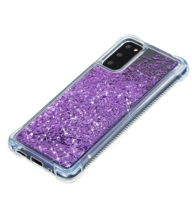 Paars Glitter TPU Hoesje voor de Samsung Galaxy Note 20