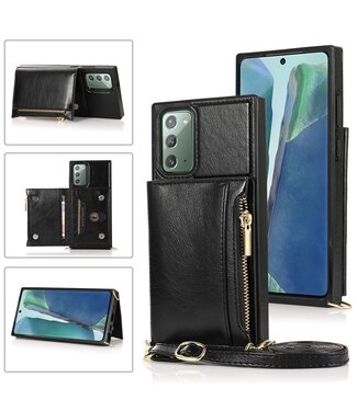 Zwart Portemonnee Bookcase Hoesje Samsung Galaxy Note 20