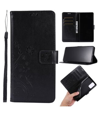 Zwart Vlinder Bookcase Hoesje Samsung Galaxy Note 20