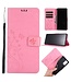 Roze Vlinder Bookcase Hoesje voor de Samsung Galaxy Note 20