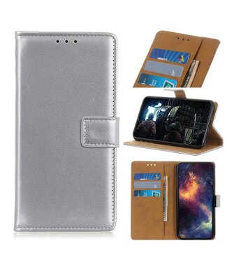 Zilver Wallet Bookcase Hoesje Samsung Galaxy Note 20 Ultra