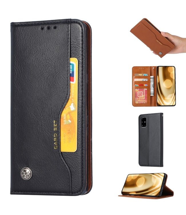 Zwart Pasjeshouder Bookcase Hoesje voor de Samsung Galaxy Note 20 Ultra