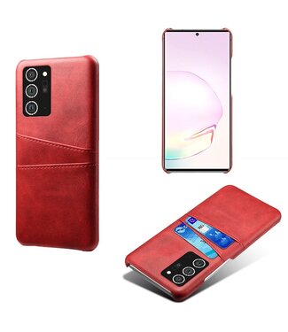 Rood Pasjeshouder Faux Lederen Hoesje Samsung Galaxy Note 20 Ultra