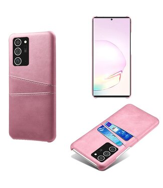 Roze Pasjeshouder Faux Lederen Hoesje Samsung Galaxy Note 20 Ultra