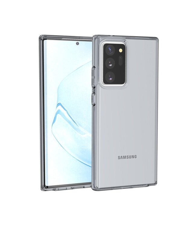 Zwart-Transparant Glitter Hybrid Hoesje voor de Samsung Galaxy Note 20 Ultra
