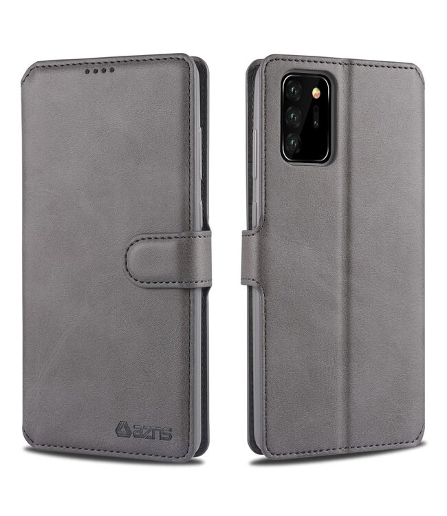 AZNS Grijs Wallet Bookcase Hoesje voor de Samsung Galaxy Note 20 Ultra
