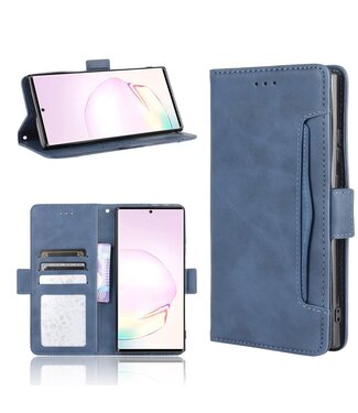 Blauw Pasjeshouder Bookcase Hoesje Samsung Galaxy Note 20 Ultra