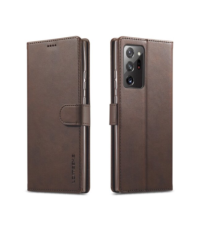 LC.IMEEKE Bruin Wallet Bookcase Hoesje voor de Samsung Galaxy Note 20 Ultra