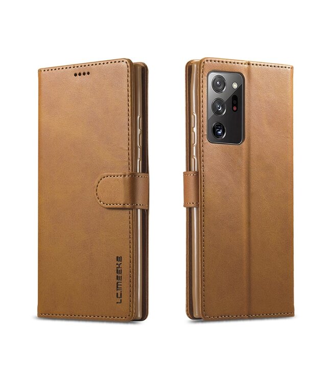 LC.IMEEKE Bruin Wallet Bookcase Hoesje voor de Samsung Galaxy Note 20 Ultra