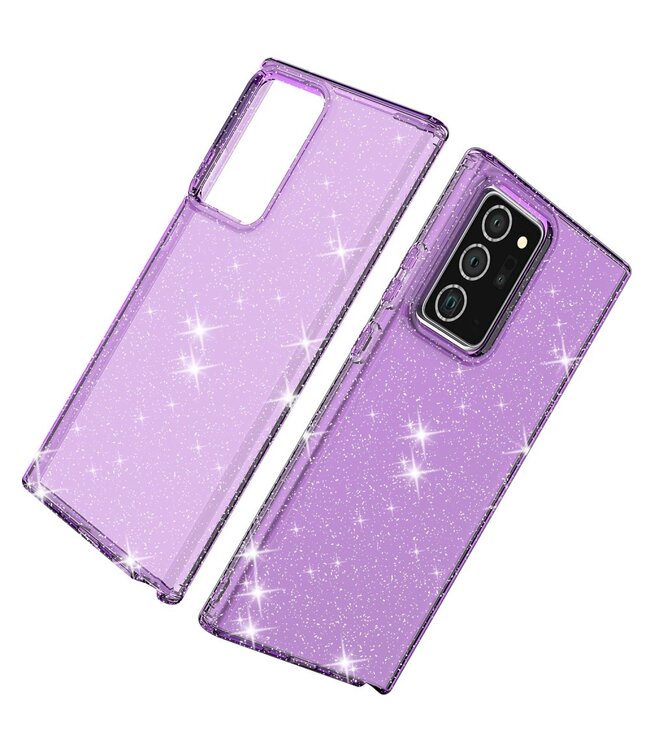 Paars Glitter TPU Hoesje voor de Samsung Galaxy Note 20 Ultra